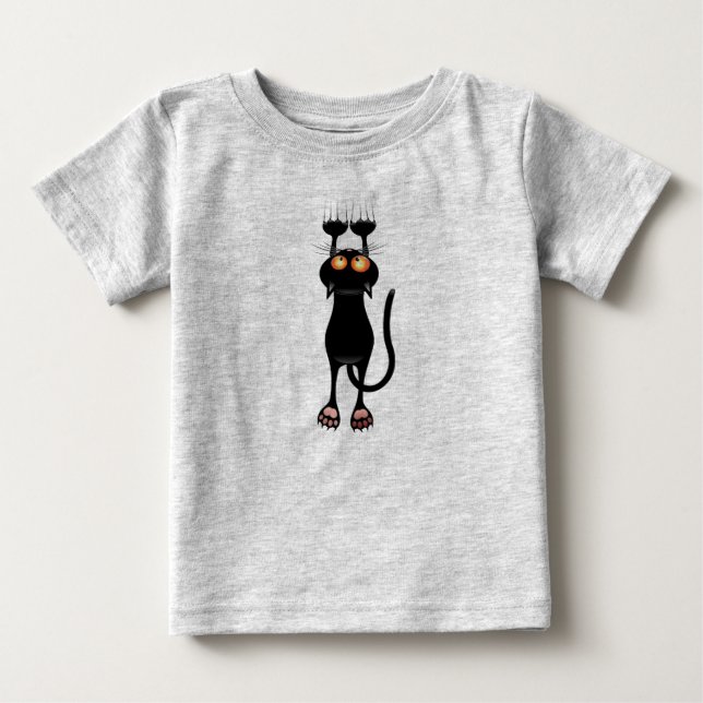 Schwarze Katze Baby T-shirt (Vorderseite)