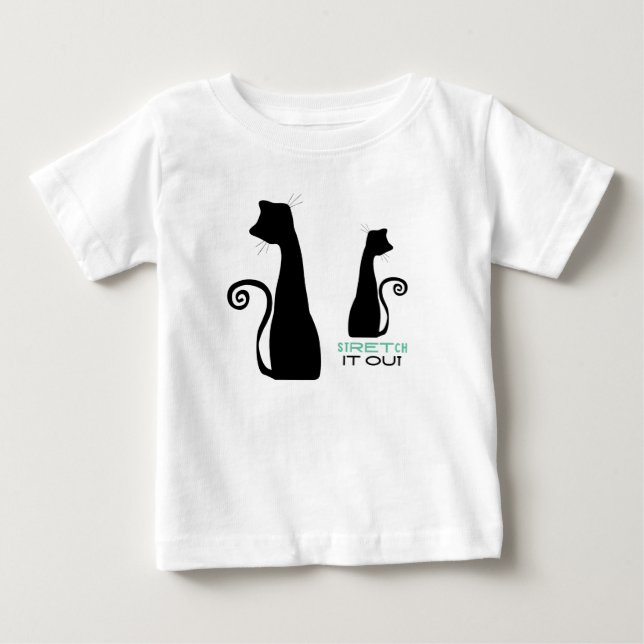 Schwarze Katze Baby T-shirt (Vorderseite)