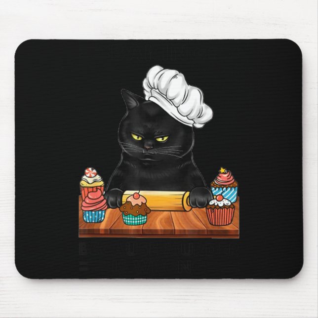 Schwarze Katze Backt Weil Mord Falsch Ist Katzenli Mousepad (Vorne)