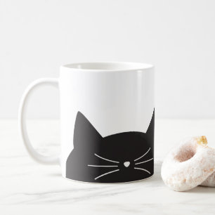 Schwarze Katze, Bärte und Schwanz Tasse