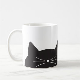 Schwarze Katze, Bärte und Schwanz Tasse