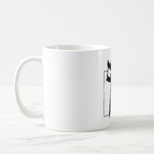 Schwarze Katze Baseball Horror Halloween Kaffeetasse (Links)