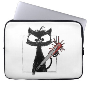 Schwarze Katze Baseball Horror Halloween Laptopschutzhülle