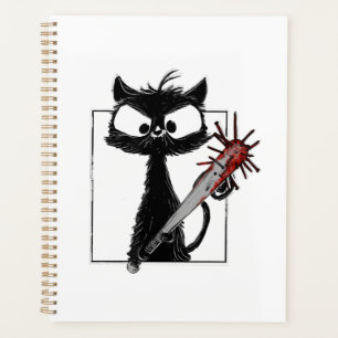 Schwarze Katze Baseball Horror Halloween Planer