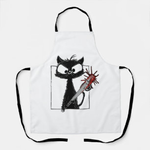 Schwarze Katze Baseball Horror Halloween Schürze
