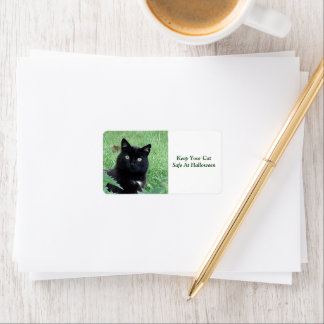 Schwarze Katze - Behalt Ihres katzensicheren Etike Adressaufkleber