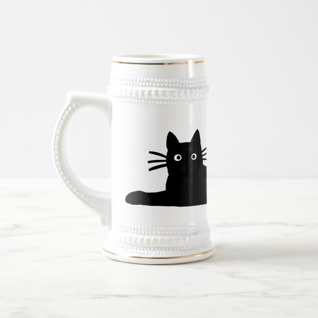Schwarze Katze Bierglas (Links)