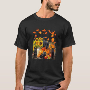 Schwarze Katze Blatt fällt Hallo Herbst Für Süße K T-Shirt
