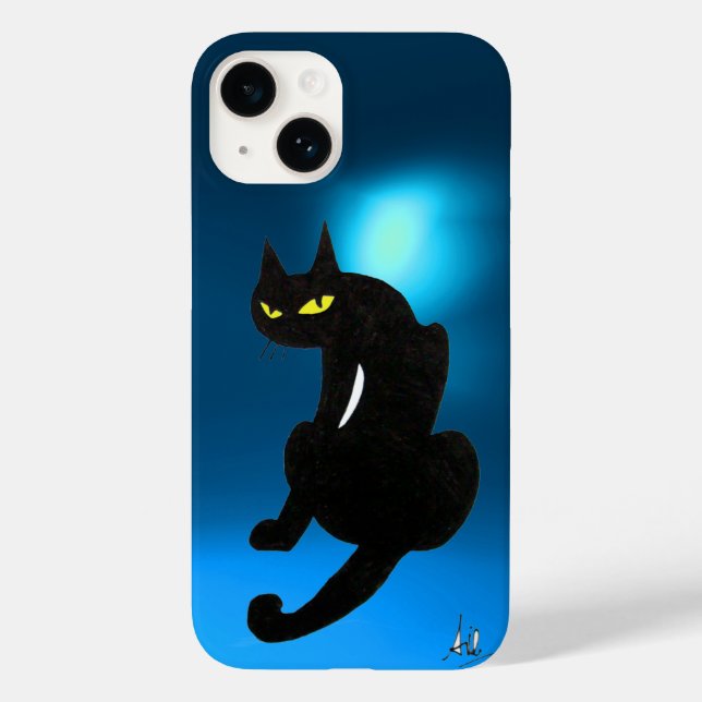 SCHWARZE KATZE blau Case-Mate iPhone Hülle (Rückseite)