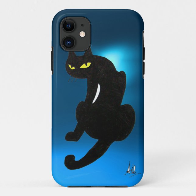 SCHWARZE KATZE blau Case-Mate iPhone Hülle (Rückseite)