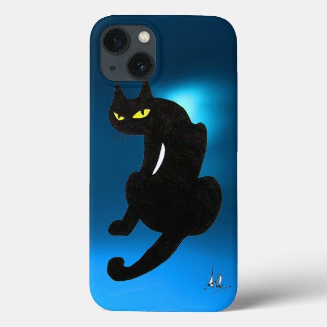 SCHWARZE KATZE blau Case-Mate iPhone Hülle (Rückseite)
