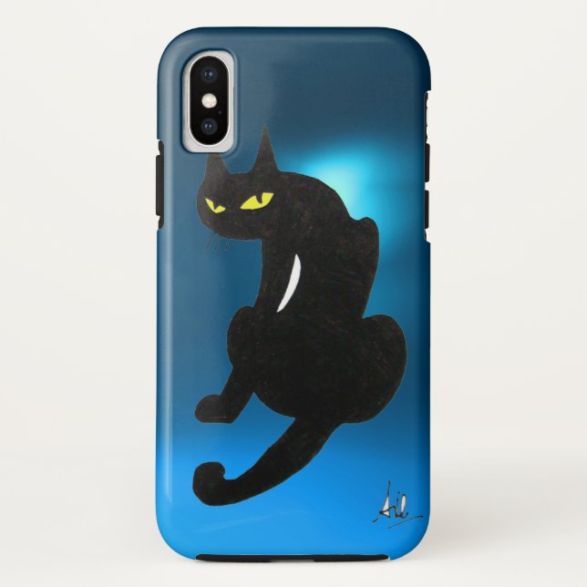 SCHWARZE KATZE blau Case-Mate iPhone Hülle (Rückseite)