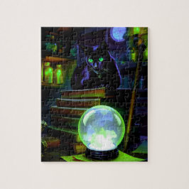 Schwarze Katze bleibt in Hexenlaube Puzzle