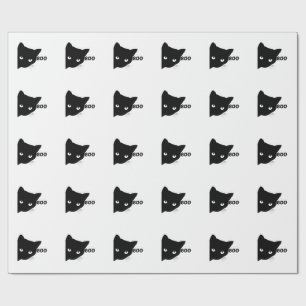 Schwarze Katze Boo Halloween-Geschenk Katzen Geschenkpapier