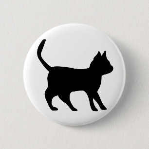 Schwarze Katze Button