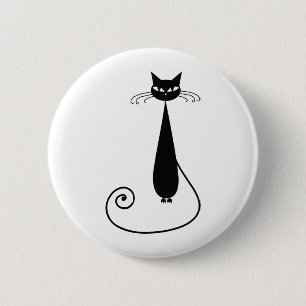 Schwarze Katze Button