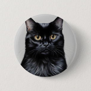 Schwarze Katze Button