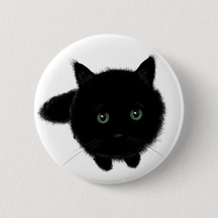 Schwarze Katze Button