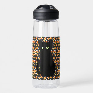 Schwarze Katze, Candy Mais Muster, Halloween-Spaß Trinkflasche