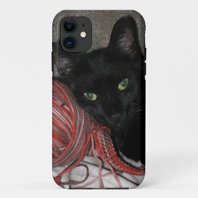 Schwarze Katze Case-Mate iPhone Hülle (Rückseite)