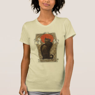 Schwarze Katze/Chat ~ Kunst Nouveau Bio T - Shirt