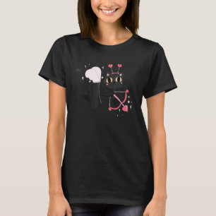 Schwarze Katze Cupid zum Valentinstag Kätzchen Her T-Shirt