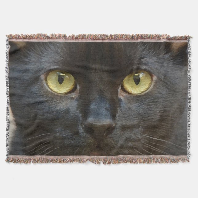 Schwarze Katze Decke (Vorderseite)