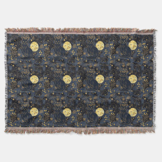 Schwarze Katze des Sternenhimmel-Musters Decke