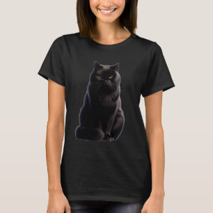Schwarze Katze Design mürrische schwarze Katze T-Shirt