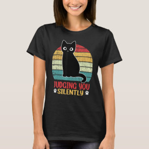 Schwarze Katze, die dich leise sarkastische Retro  T-Shirt