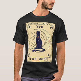 Schwarze Katze Die Mond Tarot Karte Tarot Witchy V T-Shirt