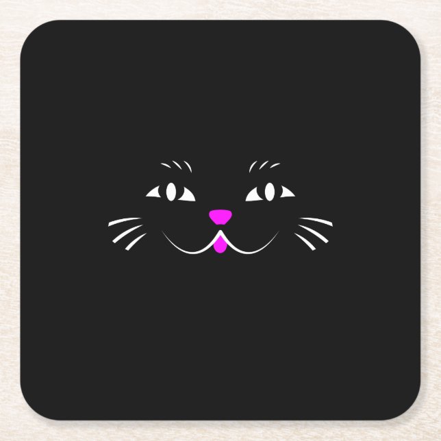 Schwarze Katze, die Sie aufpasst Rechteckiger Pappuntersetzer (Vorderseite)