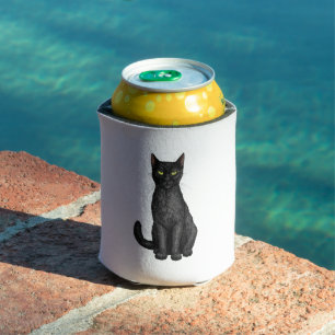 Schwarze Katze Dosenkühler