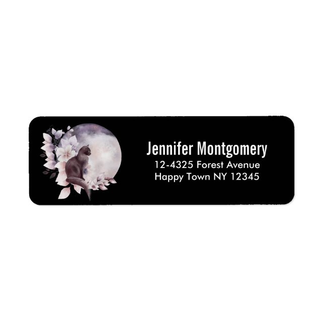 Schwarze Katze durch einen magischen Vollmond (Vorne)