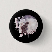 Schwarze Katze durch einen magischen Vollmond