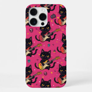 Schwarze Katze E-Gitarre Spieler Rockband-Geschenk iPhone 16 Pro Max Hülle