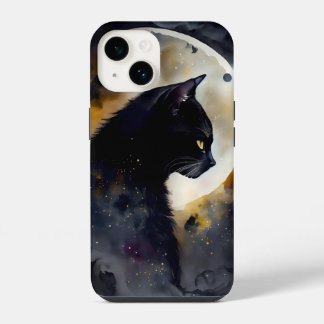 Schwarze Katze Eclipse iPhone 14 Hülle