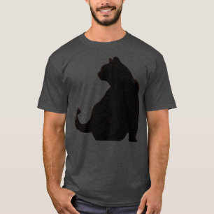 Schwarze Katze Elegante Profil Minimalistische Sil T-Shirt