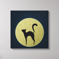 Schwarze Katze Eleganz Silhouette und Mond