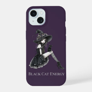 Schwarze Katze Energie Gothic Hexe Handyhülle iPhone 15 Hülle