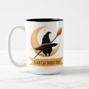 Schwarze Katze Energie Nur Katzenliebhaber Katzenm Zweifarbige Tasse