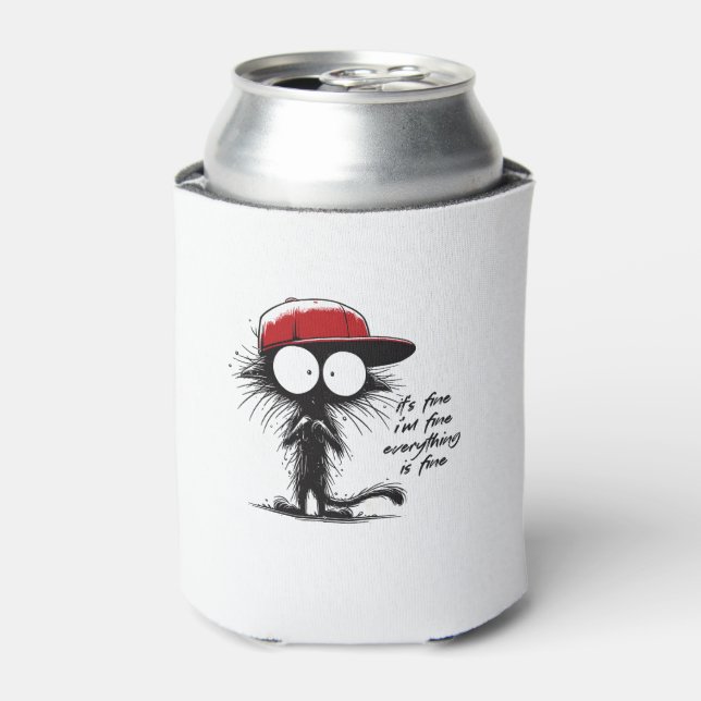 Schwarze Katze Es ist gut, ich bin gut alles ist g Dosenkühler (Kanne Vorderseite)