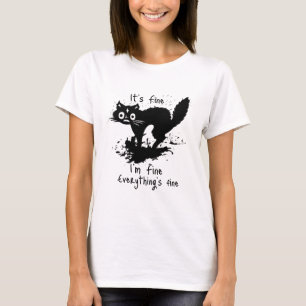 Schwarze Katze Es ist gut, ich bin gut alles ist g T-Shirt