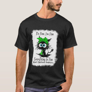 Schwarze Katze Es ist in Ordnung Ich bin in Ordnun T-Shirt