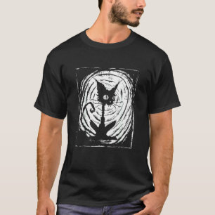 Schwarze Katze Faules Halloween-Kostüm Gruselig Un T-Shirt