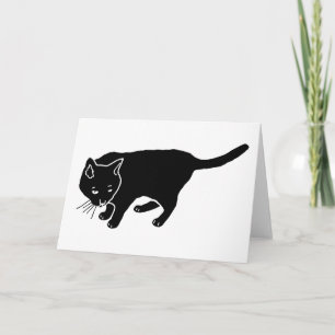 Schwarze Katze Feiertagskarte