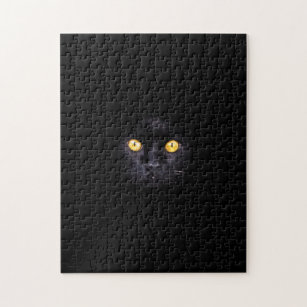 Schwarze Katze Festkörper Hintergrund schwierig Ti Puzzle