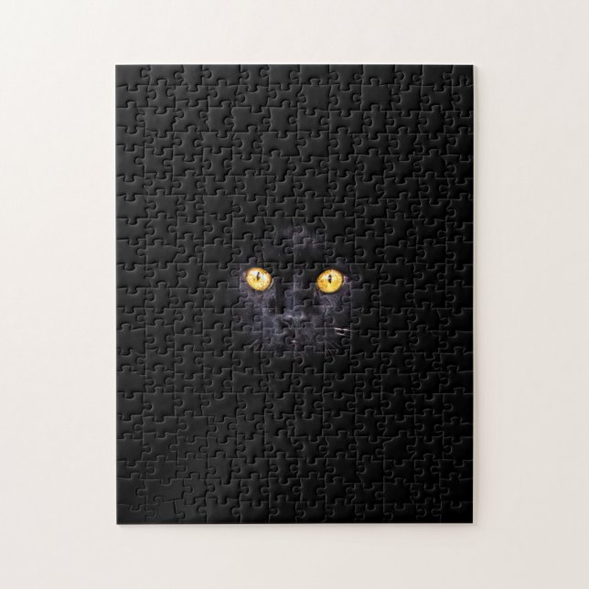 Schwarze Katze Festkörper Hintergrund schwierig Ti Puzzle (Vertikal)