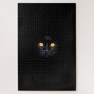 Schwarze Katze Festkörper Hintergrund schwierig Ti Puzzle