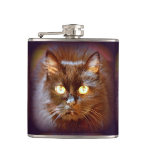 schwarze Katze Flachmann